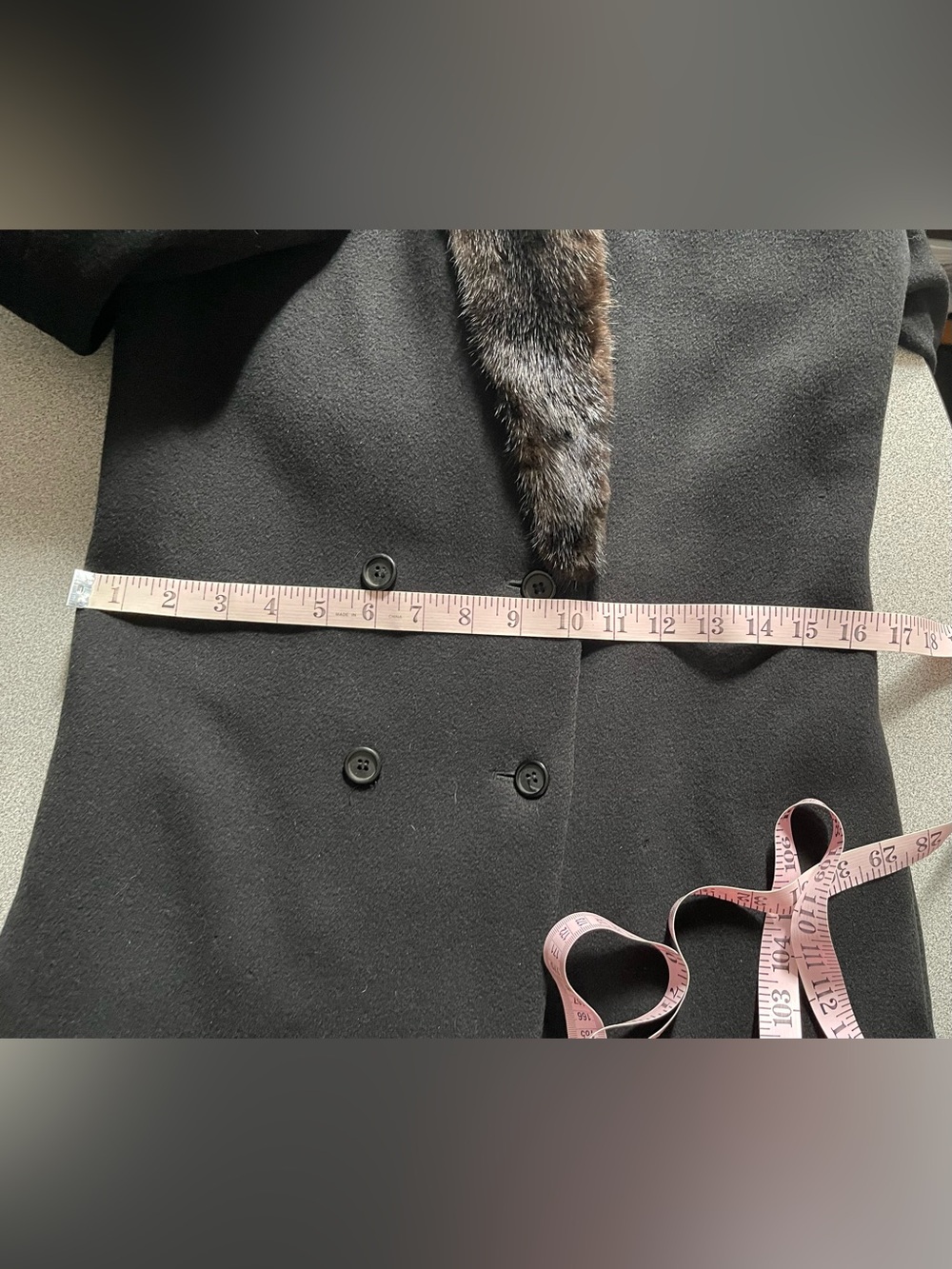 Vintage Hannah Black Wool Coat With Mink Collar - Picture 11 of 15